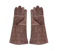 Guantes largos de soldadura, ignífugos, de doble capa, antiquemaduras, resistentes al desgaste, protección gruesa para trabajos de alta temperatura, muñeca extendida con palma aislada, 1 paquete