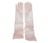 Guantes largos de tul de malla para mujer, de ópera, para fiesta, 68,5 cm, longitud al codo, transparentes, Rubor, Talla única