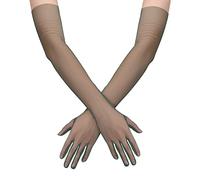 Guantes Largos de Tul Transparente para Mujeres - 27.6 Pulgadas, Elásticos, Longitud del Codo para Halloween, Cosplay, Ópera, Boda, Despedida de Soltera, Baile de Graduación (Verde)