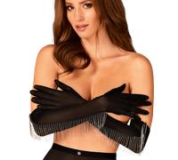 ✨ Guantes Largos Negros con Flecos Elegantes | Glamour y Sofisticación