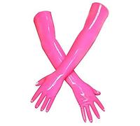 Guantes Largos Negros De Goma De Látex Accesorio De Trajes De Club,Rosa,Medio.