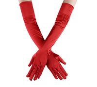 Guantes Largos para Mujer Guantes Formales de satén Boda Banquete Rendimiento Baile Guante Danza Satén para Mujer