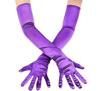 Guantes Largos para Mujer Guantes Formales de satén Boda Banquete Rendimiento Baile Guante Danza Satén para Mujer