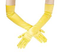 Guantes Largos para Mujer Guantes Formales de satén Boda Banquete Rendimiento Baile Guante Danza Satén para Mujer