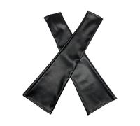 Guantes largos sin dedos de piel sintética para mujer, longitud al codo, guantes de vestir negros para bodas, óperas, fiestas, disfraces, sin dedos, Negro, Talla única