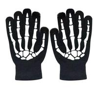 Guantes Luminosos de Esqueleto 1 Par Halloween para Ciclismo Nocturno | Fibra Acrílica, Agarre Antideslizante, para Manillares y Equipo de Fitness, Visibilidad Adulta