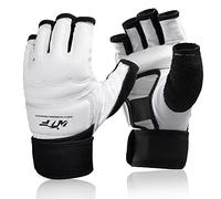 Guantes MMA, LangRay Guantes de Boxeo Kárate Taekwondo Artes Marciales para Adultos y Niños (L, Blanco)