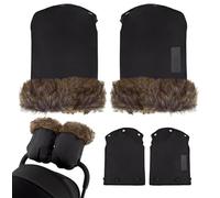 Guantes MoMi para empujar cochecitos y sillas de paseo. Calentadores de manos con forro polar suave, pelo extraíble, cálidos e impermeables, fijados con botones a presión