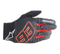 Guantes Moto ALPINESTARS Aragon - Negro/ Gris Alquitran/Rojo Brillo 35699201205