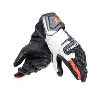 Guantes Moto Cuero Dainese Carbon 4 Lady Negro / Blanco / Rojo Fluo