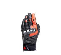 Guantes Moto Cuero Dainese Carbon 4 Short Negro / Rojo Fluo