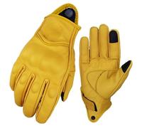Guantes Moto Guantes de motocicleta vintage for hombre y mujer, guantes protectores de verano for motocicleta con pantalla táctil perforada, guantes de motocross amarillos Guantes Para Moto(Yellow,XL)