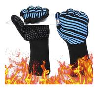 Guantes multiusos para barbacoa, guantes de cocina de silicona antideslizantes y resistentes al calor, manoplas de horno flexibles antidesli