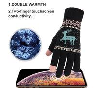 Guantes navideños de invierno, guantes de punto cálidos para mujeres y niñas.