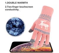 Guantes navideños de invierno, guantes de punto cálidos para mujeres y niñas.