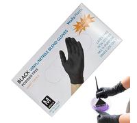 Guantes - Negro Nitrilo L | Paquete de 100 unidades sin polvo protección calidad peluqueros chefs mecánicos trabajos domésticos jardinería resistente ajuste anatómico