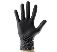 GUANTES NEGROS DESECHABLES DE NITRILO T:XL 3.5MIL