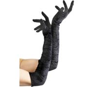 Guantes Negros Largos 52cm Satén Burlesque Flapper Accesorio De Disfraz Elegante