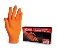 Guantes NITRIL desechables, color naranja con textura, diamante, 8 g, U-Power - 50 piezas, 10