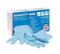 Guantes Nitrilo 29cm EN388 EN374-JKLOPT Azul Dermatril, estuche 50 GP743