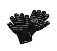 Guantes para Barbacoa BURNHARD® Fibras de aramida, Resistentes al Calor hasta 350°C, Tiras de Silicona Antideslizantes, puño Largo, Uso Doble Cara, Lavables a máquina - Guantes BBQ Pro