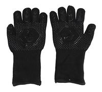 Guantes para Barbacoa Resistentes al Calor, ignífugos, Antideslizantes, para Asar, Hornear, cocinar, Barbacoa, ayudante de Cocina, algodón, Silicona, Color Negro, tamaño Promedio