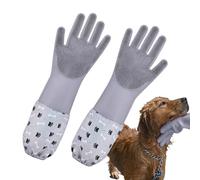 Guantes para cepillo para perros - Diseño de silicona para el cuidado del cuerpo, textura suave para el cuidado del cuerpo, acción de desenredante, herramienta de limpieza práctica, promoción relajada