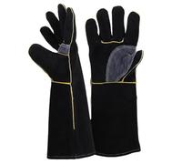 Guantes para chimenea, guantes ignífugos resistentes a 350 grados Celsius para barbacoa, soldadura, forja, jardinería (14 pulgadas)