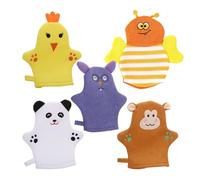 Guantes para el Baño 5 Unidades Reutilizable No Resbaladizo Herramienta | Manoplas De Baño Y Guantes Exfoliantes Para Bebé Niño Niña y Adulto Cuerpo y Baño Hogar en Interiores