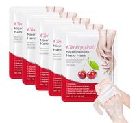 Guantes para el cuidado de las manos, 5 pares de máscaras de mano, extracto de cereza, guantes hidratantes, suavizantes para manos ásperas, cuidado de las manos, efecto suavizante de la piel