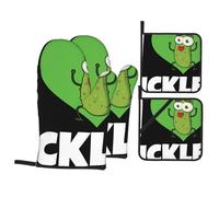 Guantes para El Horno Me Encantan Los Pepinillos (Divertido) Antideslizante Guante De Cocina Non-Slip Agarraderas De Cocina para Parrilla Barbacoa Set of 4