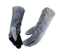 guantes para horno, Guantes de soldadura extendidos 40 cm con aislamiento térmico doble capa, resistentes a perforaciones y seguridad for jardín