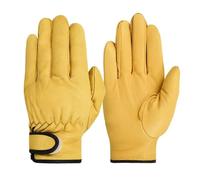 guantes para horno, Trabajadores de cuero piel oveja, protección for trabajos soldadura, jardinería, deportes, conductores motocicletas, resistente al desgaste(B yellow,XXL)
