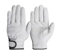 guantes para horno, Trabajadores de cuero piel oveja, protección for trabajos soldadura, jardinería, deportes, conductores motocicletas, resistente al desgaste(B white,M)