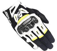 Guantes para Moto Alpinestars SMX-2 Air Carbon V2, Color Negro, Blanco y Amarillo Fluorescente, Talla M