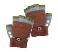 Guantes para niños de punto elástico con diseño de medio dedo con botón | Guantes elásticos para niños y niñas, Navidad, clima frío, Año Nuevo, bicicleta, fútbol, béisbol, juego