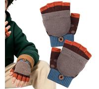 Guantes para niños de punto elástico con diseño de medio dedo con botón | Guantes elásticos para niños y niñas, Navidad, clima frío, Año Nuevo, bicicleta, fútbol, béisbol, juego