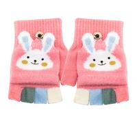 Guantes para niños sin dedos Invierno cálido convertible Flip Top Guantes suave forro de punto y elástico Cute Cartoon para Niños Niño Niñas 7-10 Años