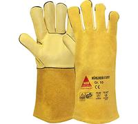 Guantes para soldar MÜHLHEIM-II-SUPER de serraje vacuno y palma de cuero flor vacuno, forro de mano completo, guantes de seguridad, buen aislamiento térmico Talla: 12