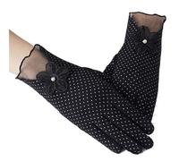Guantes Protección Uv Guantes de protección solar for mujer, verano, ocio, sombrilla, algodón elástico, libro corto, conducción al aire libre, antideslizante(Black B)