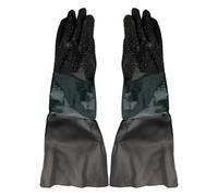 Guantes protectores de chorro de arena de 25 5 x 11 8 pulgadas, guantes de PVC forrados de algodón para uso en gabinetes de chorro de arena y chorro de arena, costuras reforzadas para un rendimiento