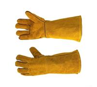 Guantes protectores de soldadura ignífugos hechos de cuero vacuno para proteger las manos contra el calor y las chispas en trabajos de fabricación y reparación de metales
