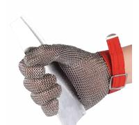 Guantes Resistentes a Cortes Guante de cota de malla resistente a cortes, mano izquierda derecha universal, guante de metal de malla de acero inoxidable para taller mecánico ( Size : XS/A pack of one