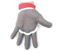 Guantes resistentes a cortes， Malla de anillo acero inoxidable cepillado grado alimenticio 304 Guantes cota malla resistentes a cortes Guante carnicero for corte carne Para cocina y trabajo(XL)