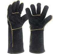 Guantes resistentes al calor, de cuero forjado, for prevenir cortes y calor, for acampar y cocinar (2 pares), guantes for soldador, chimenea, estufa y olla.