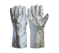 Guantes resistentes al calor | Manoplas de fundición de aluminio | Industrial ignífugo | Protector de mano resistente al fuego engrosado | Guantes de protección para cocina, soldadura, fusión