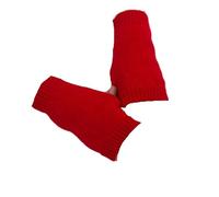 Guantes Sin Dedos 2 pares de guantes invierno for mantener el calor for mujer, tejidos sin dedos, manoplas suaves y cálidas, elásticos elegantes for muñeca brazo Para Invierno(Red)