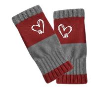Guantes sin dedos, bordado de corazón, guantes resistentes al viento, calentadores de brazos de punto, para ciclismo, pesca, conducción, camping, motocicleta, senderismo, actividades al aire libre