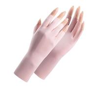 Guantes sin dedos con bloqueo de rayos ultravioletas, diseño de malla refrescante, antiquemaduras solares, para deportes, estilos de moda, guantes de hilo originales, rosa, Talla única