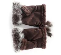 Guantes Sin Dedos Guantes De Invierno Felpa Con Medio Dedo For Mujer, Manoplas Cálidas Ante Sin Dedos For Muñeca, For Escribir Para Invierno(Coffee)